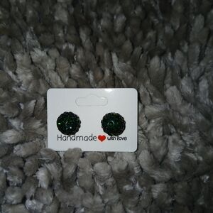 Emerald Green Stud Earrings